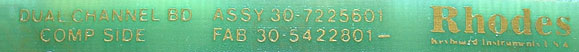 Fabrication date of undated Rhodes voice board
