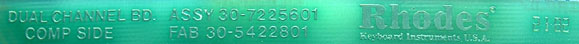 Fabrication date of 21-82 Rhodes voice board