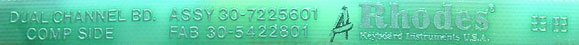 Fabrication date of 25-82 Rhodes voice board